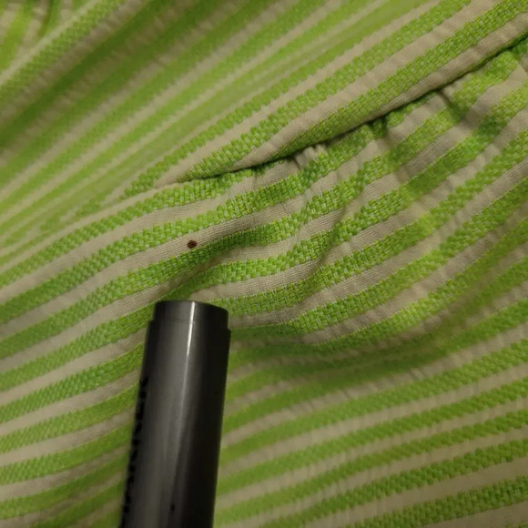 Lafayette 148 New York Womens Blazer Jacket 10 Lime Green Striped Cotton Linen - Picture 4 of 10